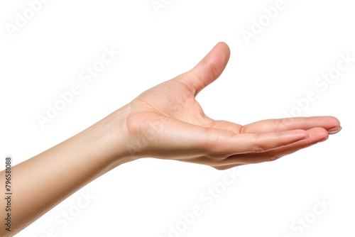 Hand holding pose finger adult white background.