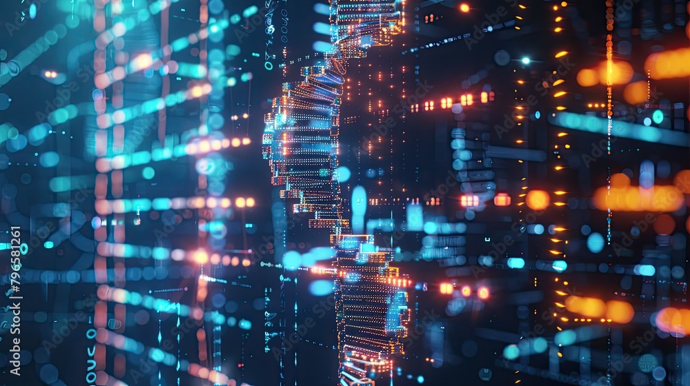 A computer screen with a lot of numbers and lines A computer screen with a lot of numbers and lines