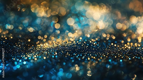 Abstract gold and blue glittering surface photo