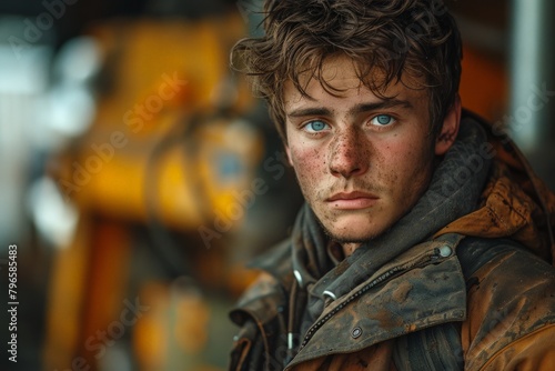 Wallpaper Mural A teen boy looks intently at the camera, his freckles and blue eyes highlighted Torontodigital.ca