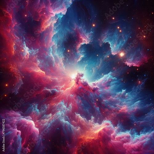 Generative Ai, AI Generated art, Beautiful view of the colorful galaxies/nebula, Colorful cosmic, Beautiful view of nebulae with star-studded stars, beautiful view of the colorful Milkyway of space