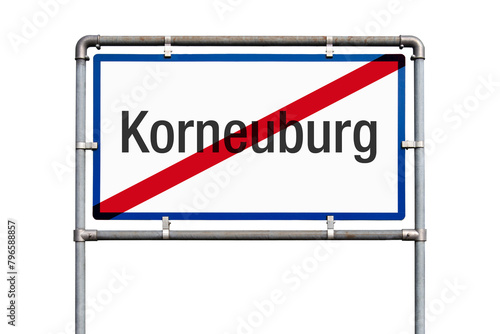 Ortsausfahrt, Schild, Stadtgemeinde, Korneuburg, Österreich photo