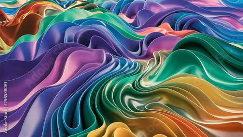 abstract colorful background, 3d abstract background wavy, AI Generative