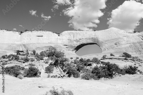 Wilson Arch, Utah. American nature. Black and white retro filter photo. photo