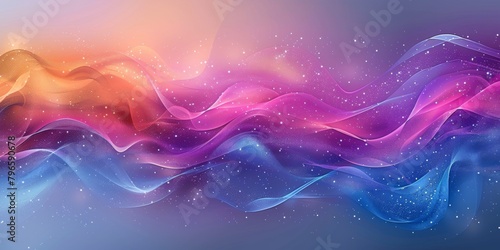 A colorful wave with a blue and purple background