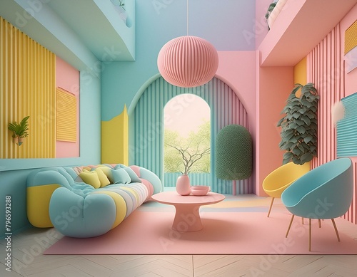 pastel colored party room photo