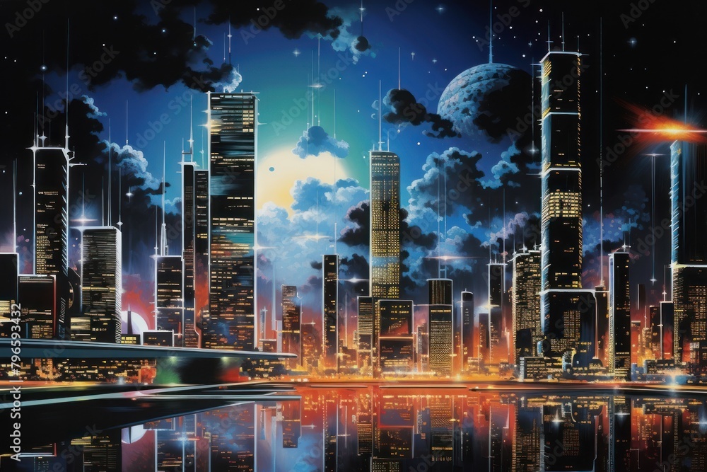 Fototapeta premium A city architecture metropolis landscape.