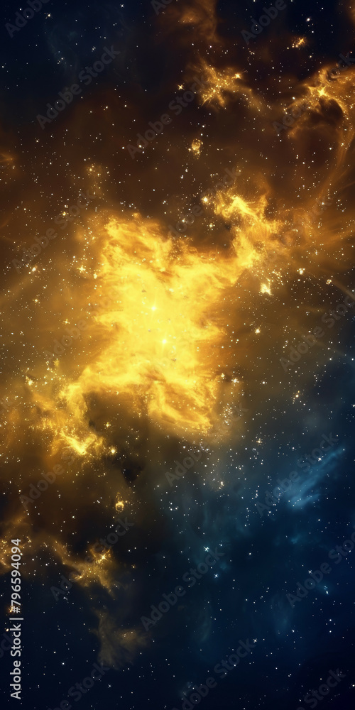 Naklejka premium Cosmic Cascade Capturing the Dance of Stars and Nebulae