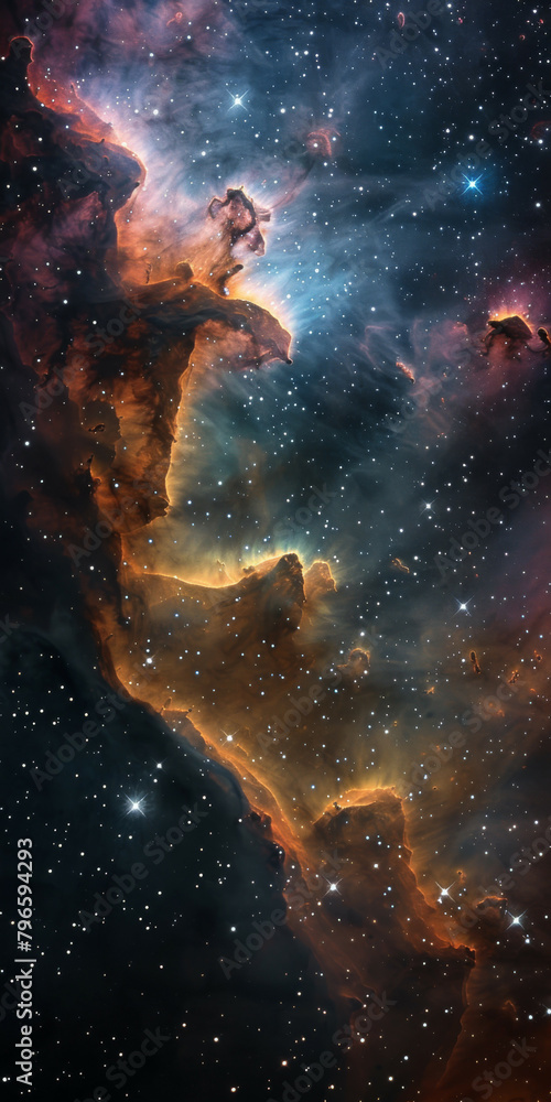 Cosmic Cascade Capturing the Dance of Stars and Nebulae Cosmic Cascade Capturing the Dance of Stars and Nebulae