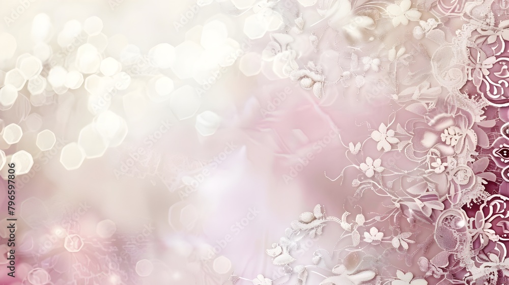 Floral background with bokeh and flower on corner