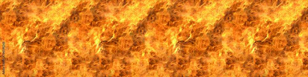 Seamless long banner, Fire flame texture. Blaze flames background. Seamless long banner, Fire flame texture. Blaze flames background.