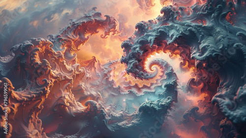Intricate fractal patterns unfolding in an infinite loop, forming a mesmerizing and hypnotic abstract background that captivates the imagination. 