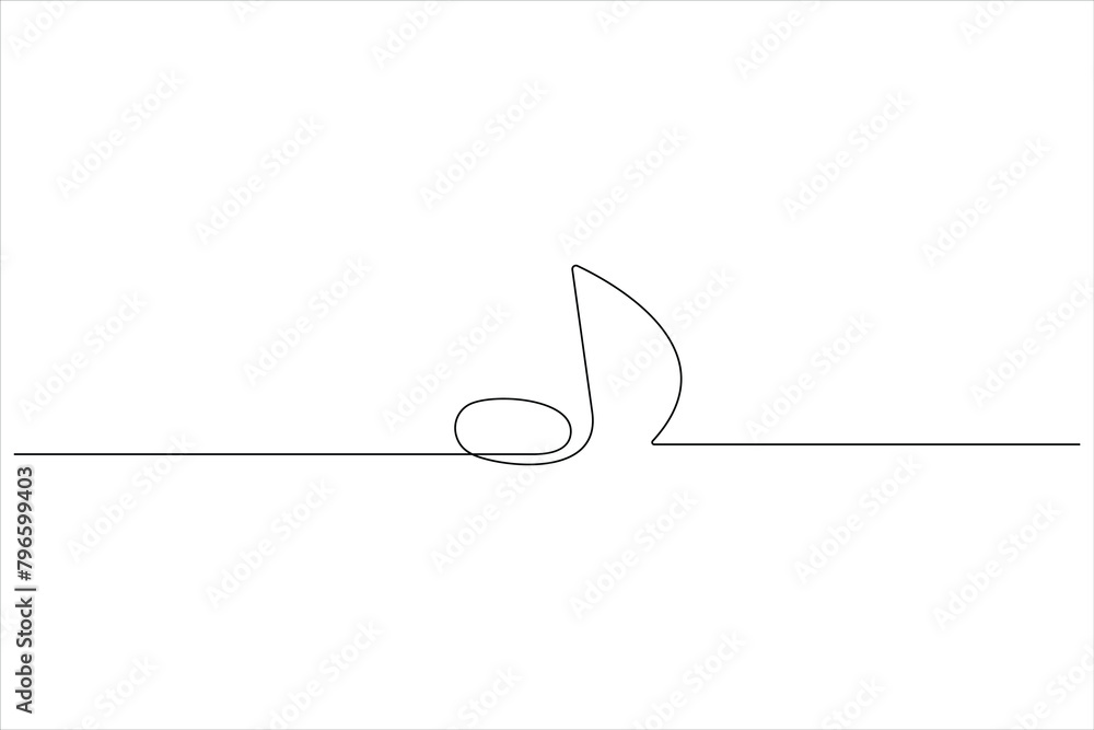 Continuous music notes one line art vector illustration of song sound concept Continuous music notes one line art vector illustration of song sound concept