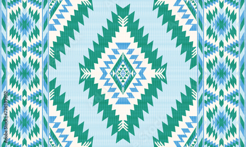 American tribal ethnic native pattern.Traditional Navajo,Aztec,Apache,Southwest and Mexican style fabric pattern.Abstract vector motifs pattern.For fabric,clothing,blanket,carpet,woven,wrap,decoration