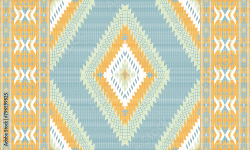 American tribal ethnic native pattern.Traditional Navajo,Aztec,Apache,Southwest and Mexican style fabric pattern.Abstract vector motifs pattern.For fabric,clothing,blanket,carpet,woven,wrap,decoration