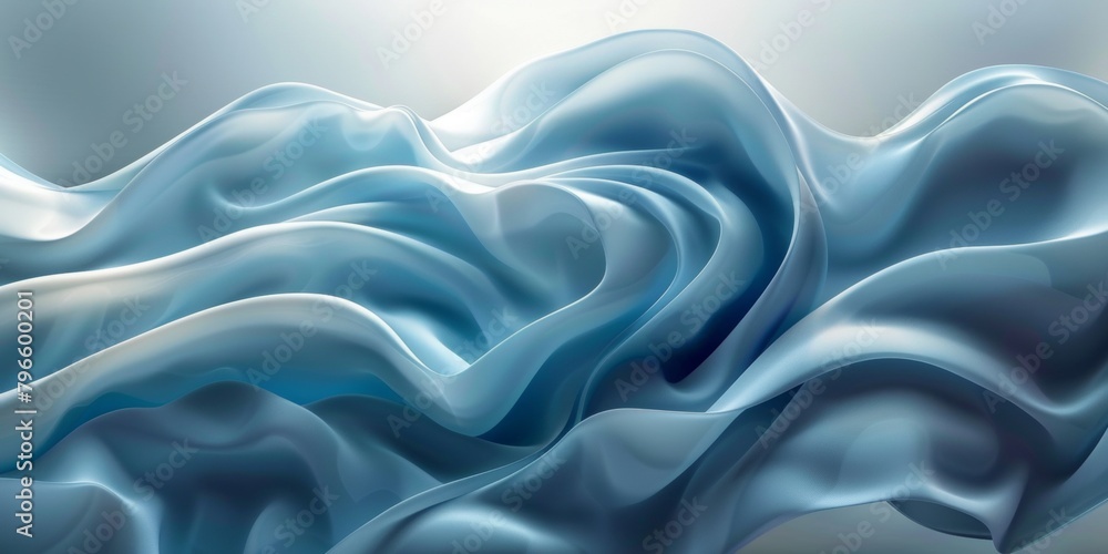 Fototapeta premium A blue fabric with a wave pattern