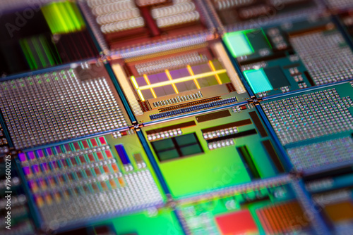 Silicon semiconductor wafer close-up. In electronics, a wafer also called a slice or substrate is a thin slice of semiconductor, a crystalline silicon, used for the fabrication of integrated circuits © Andrei Armiagov
