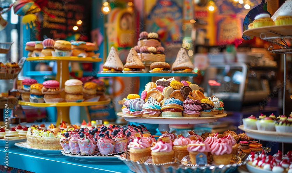 colorful pastries and cookies 
