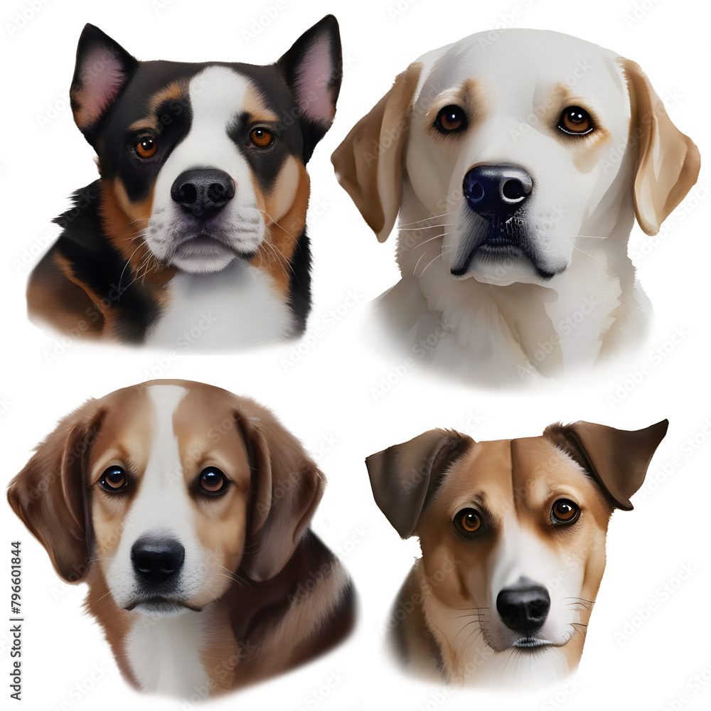 Watercolor dog collection clipart Watercolor dog collection clipart