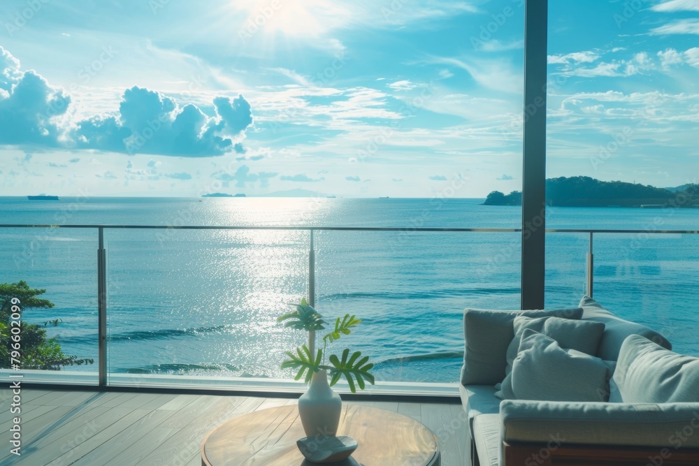 From the comfort of the sleek outdoor furniture, residents can soak in the breathtaking sea view that stretches out before them, transforming the terrace into a tranquil oasis of relaxation