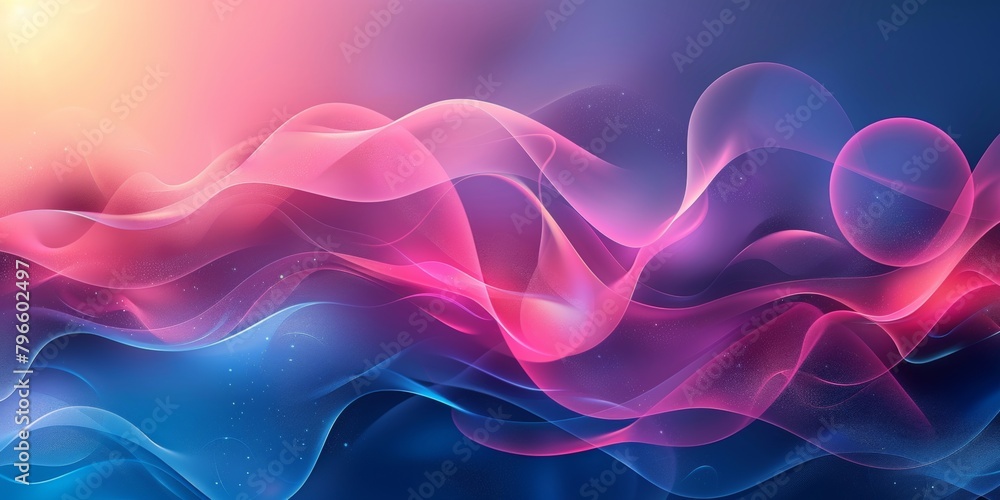 A colorful, wavy line with a blue and pink hue A colorful, wavy line with a blue and pink hue