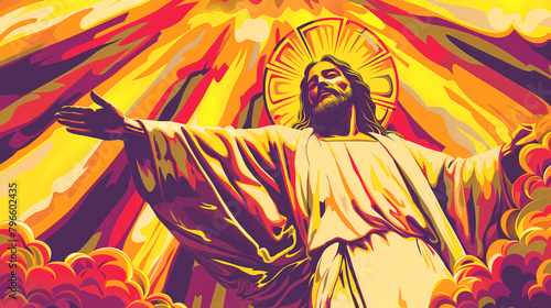 Jesus Christ resurrection digital artwork conceptual poster