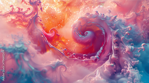 Whimsical swirls and spirals dancing across the canvas, forming a playful and lighthearted abstract background that invites the viewer to get lost in its whimsy and charm. 