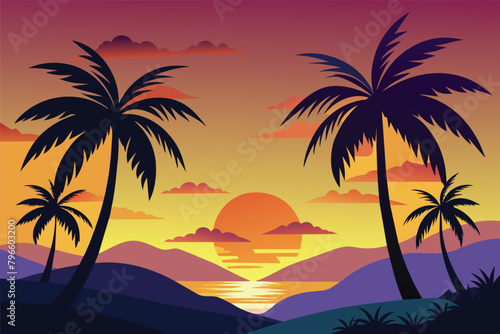 two-palm-trees--sunrise-silhouette-vector i.eps