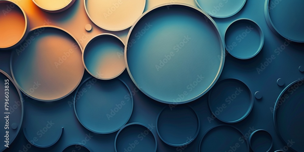 A blue and orange background with circles of different sizes A blue and orange background with circles of different sizes