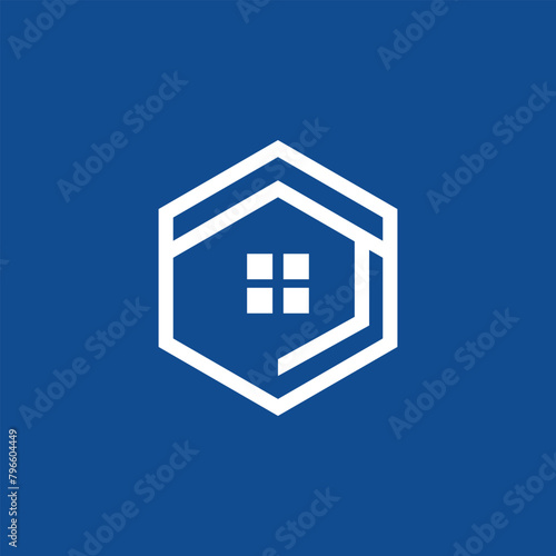 House Building Construction Geometric Logo With Simple Style