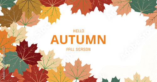 Autumn, Fall, Thanksgiving day trendy backgrounds with beautiful leaves. Abstract vector templates poster, invitation,  Seasonal lettering. Web banner template. Vector illustration.