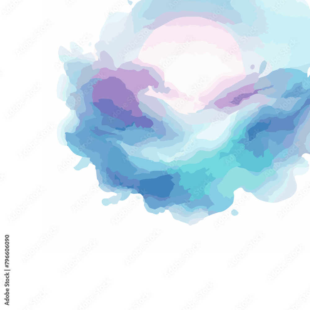 Different colors watercolor isolated on transparent background