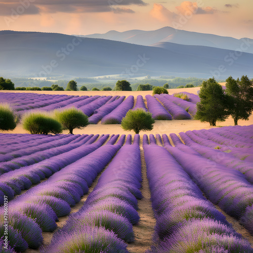 huge purple lavender fields, ai-generatet
