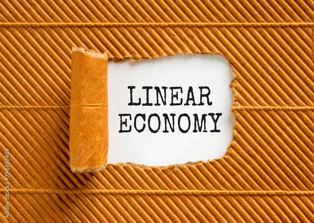 Linear economy symbol. Concept words Linear economy on beautiful white ...
