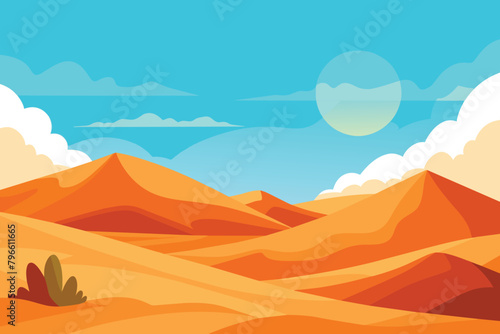 Desert landscape background vector design