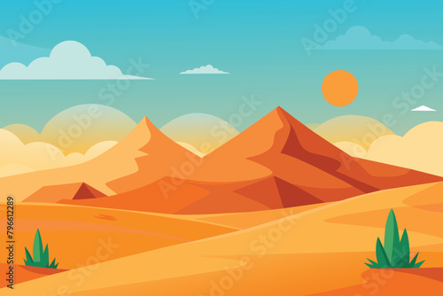 Desert landscape background vector design