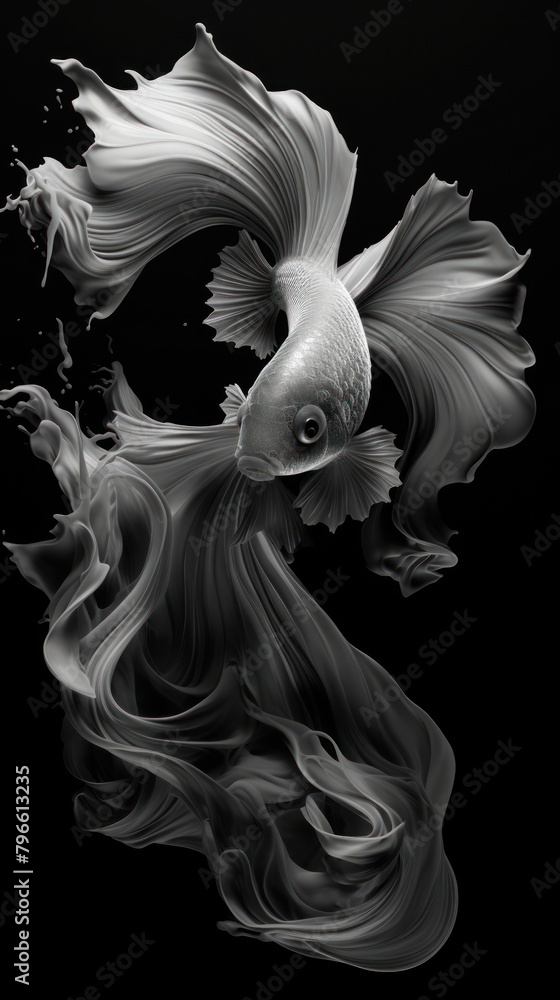 Monochrome betta fish black accessories creativity. Monochrome betta fish black accessories creativity.