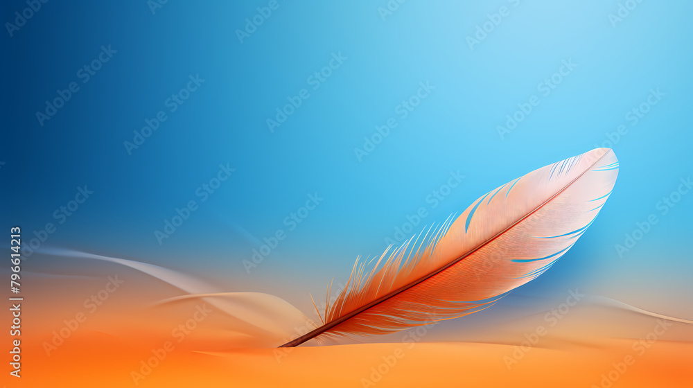 Fototapeta premium feathers floating on background