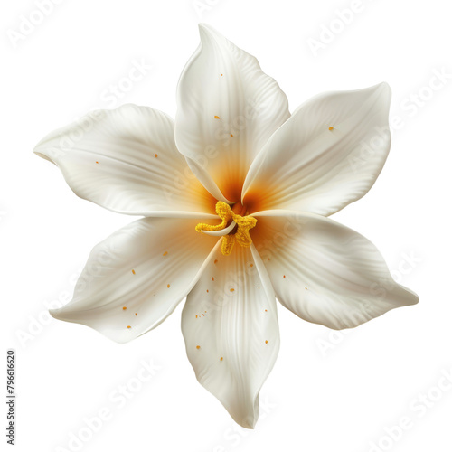 White vanilla flower isolated on transparent background