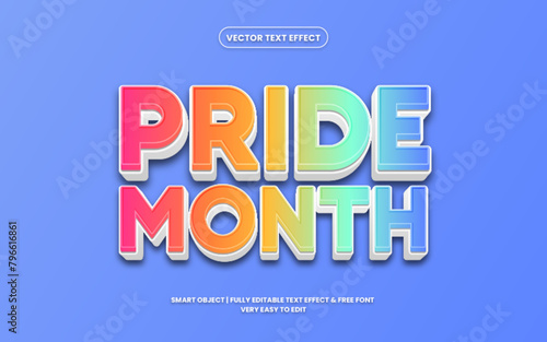 free vector pride month text effect
