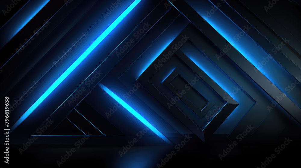 Colorful, Black deep and dark blue, purple abstract modern background for design. Gaming background. 3d effect. Lines, triangles, angles. Color gradient. Dark texture shades. Shine, metal , metallic.