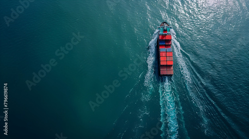 Big empty ship at sea,generative ai photo