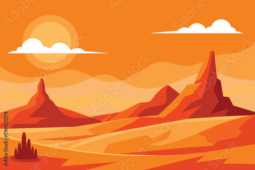 Desert landscape background vector design