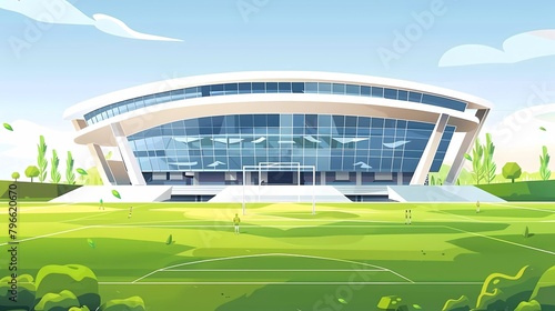 Public buildings. Football Arena. Vector Illustration