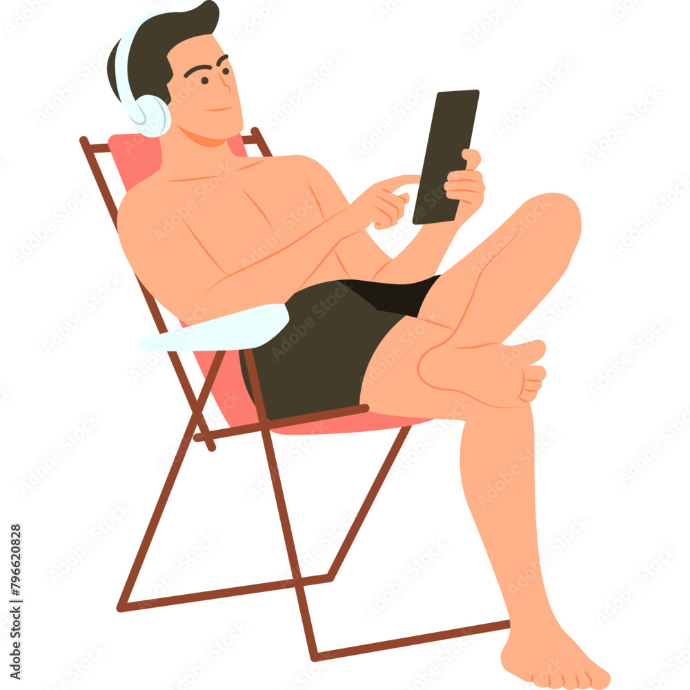 People sitting on a beach chair People sitting on a beach chair