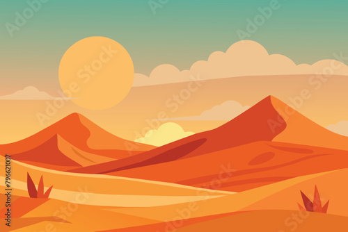 Desert landscape background vector design