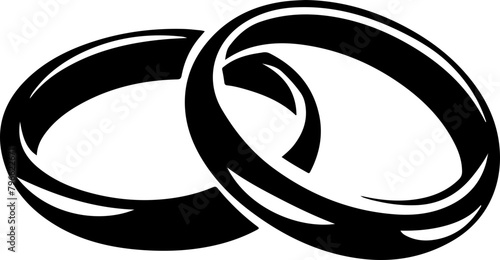Interlocked Wedding Rings Vector