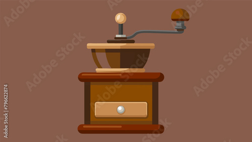 A small but mighty manual grinder its worn handle evidence of the countless cups of premium coffee it has helped produce..