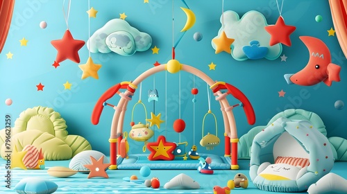 Colorful and Engaging Baby Mobile and Gym Designs for Stimulating Visual and Motor Development photo