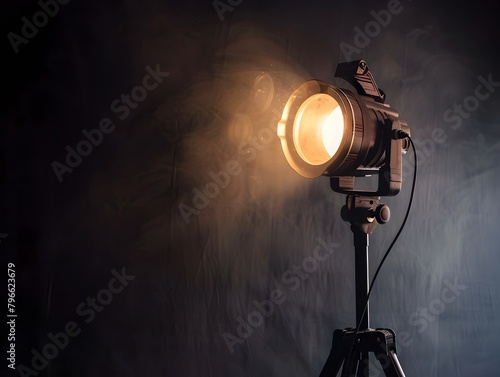Dramatic Spotlight Illumination on Moody Studio Backdrop for Photography and Film